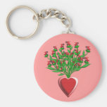 Red Tractor Bouquet Keychain