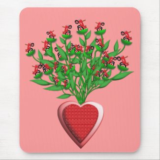 Red Tractor Bouquet Mousepad mousepad