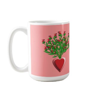 Red Tractor Bouquet Mug mug