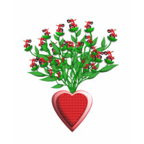Red Tractor Bouquet with Heart Vase  T-Shirt