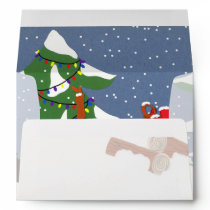 Red Tractor Christmas 5 x 7  Invitation Envelope