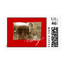 Red Tractor Christmas Postage: Joy!