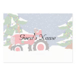 Red Tractor Christmas Wedding Table Place cards Business Cards