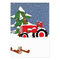 Red Tractor Gift Tag Profile Card business cards