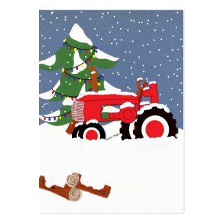 Red Tractor Gift Tag Profile Card profilecard