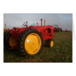 Red Tractor in the Morning Greeting Card