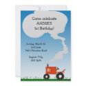 Tractor Birthday Invitation: Red Tractor invitation