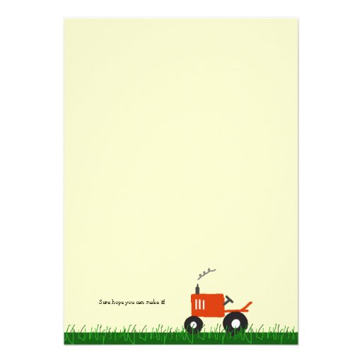 Red Tractor Party Invitation