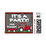 Red Tractor Party Postage: Name in Cart