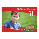 Red Tractor Photo Invitation
