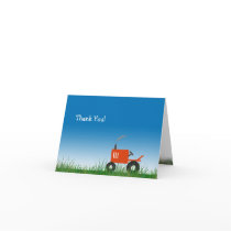 Red Tractor Thank You Note Card