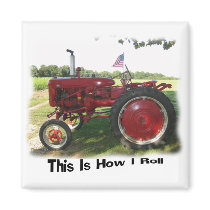 Red Tractor This Is How I Roll Magnet by Firecrackinmama Red Tractor This Is How I Roll Magnet