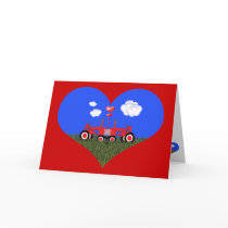 Red Tractor Valentine's Day Cards