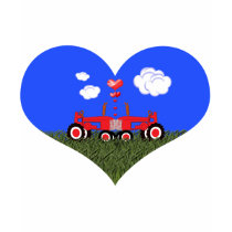 Red Tractor Valentine's Day T-shirts