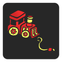 red train square stickers