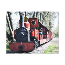 Red Train Stretched Canvas Print