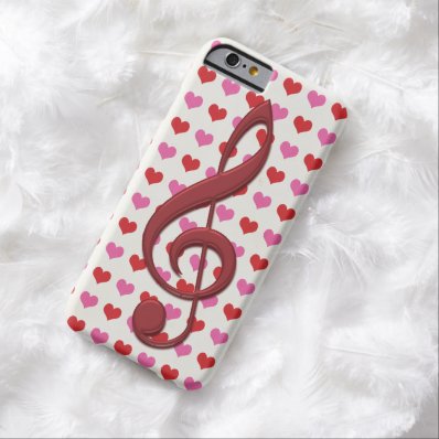 Red Treble Clef Love Hearts Music Barely There iPhone 6 Case