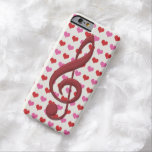 Red Treble Clef Love Hearts Music iPhone 6 Case