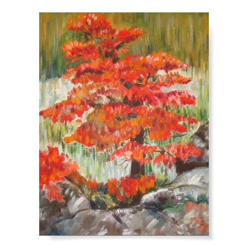 Red tree acrylic painting print