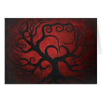 Red tree, greeting card