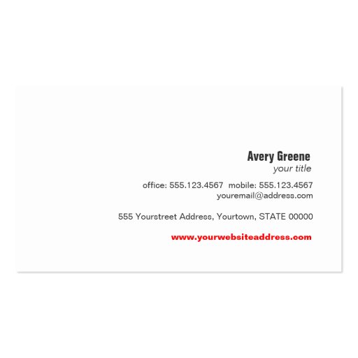 Red Tree Holistic and Alternative Health Business Card Templates (back side)