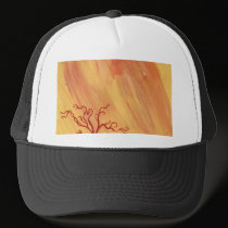 Red Tree Minimalist Painting Art Gear hats