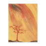 Red Tree Minimalist Painting Art Gear Post Card