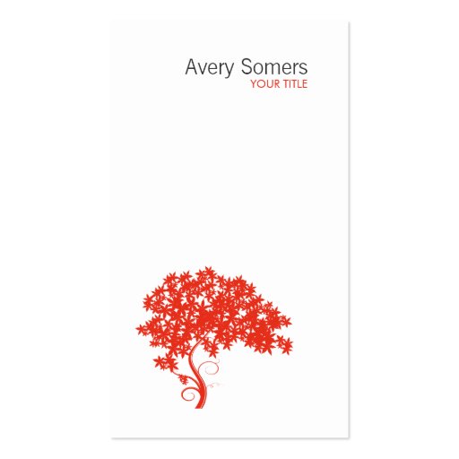 Red Tree Simple White Business Card
