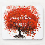 Red Tree Wedding Mouse Pad