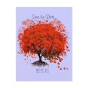 Red Tree Wedding Save The Date postcards by samack Red Tree Wedding Save The Date postcards