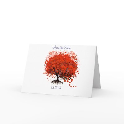 Red Tree Wedding T-Shirts, Gifts, Stickers & Favor Greeting Card