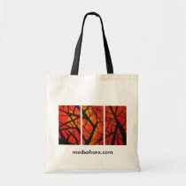 Red Trees Triptych Tote bags