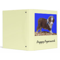 Red Tri Australian Shepherd Puppy Binder by lovemyaussie Red Tri Australian Shepherd Puppy Binder