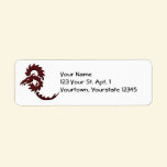 Red Tribal Dragon Address Label labels