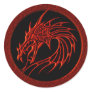 RED TRIBAL DRAGON ROUND STICKERS RED TRIBAL DRAGON ROUND STICKERS