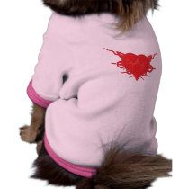 Red Tribal Heart pet clothing