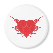 Red Tribal Heart magnets