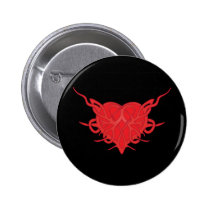 Red Tribal Heart buttons