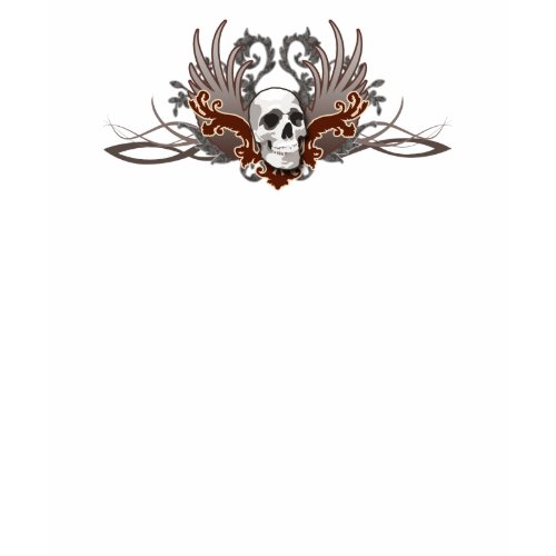 Red Tribal Winged Skull T-Shirt Dark shirt