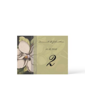 Red Trim Black Damask Table Number Cards postcard