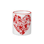 Red-Trimmed Hearts Mug mugs