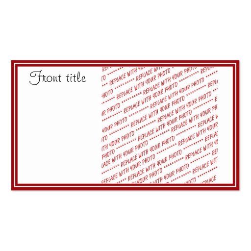 Red Trimmed Template - Add a Photo Business Card