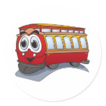 Red Trolley Cartoon stickers