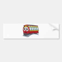 Red Trolley GT  Cartoon Bumper Stickers