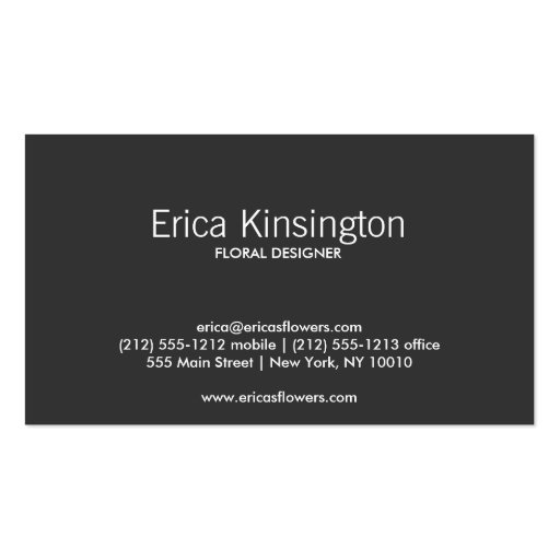 RED TROPICAL Business Card (front side)