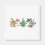 Red Tropical Fish in Plants Fridge Magnet