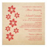 Red Tropical Floral Wedding Invite