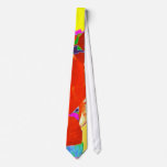 Red tropical leaves design custom tie