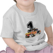 Red Truck 1st Birthday T-shirt