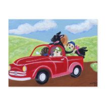 Red Truck and Labs postcards